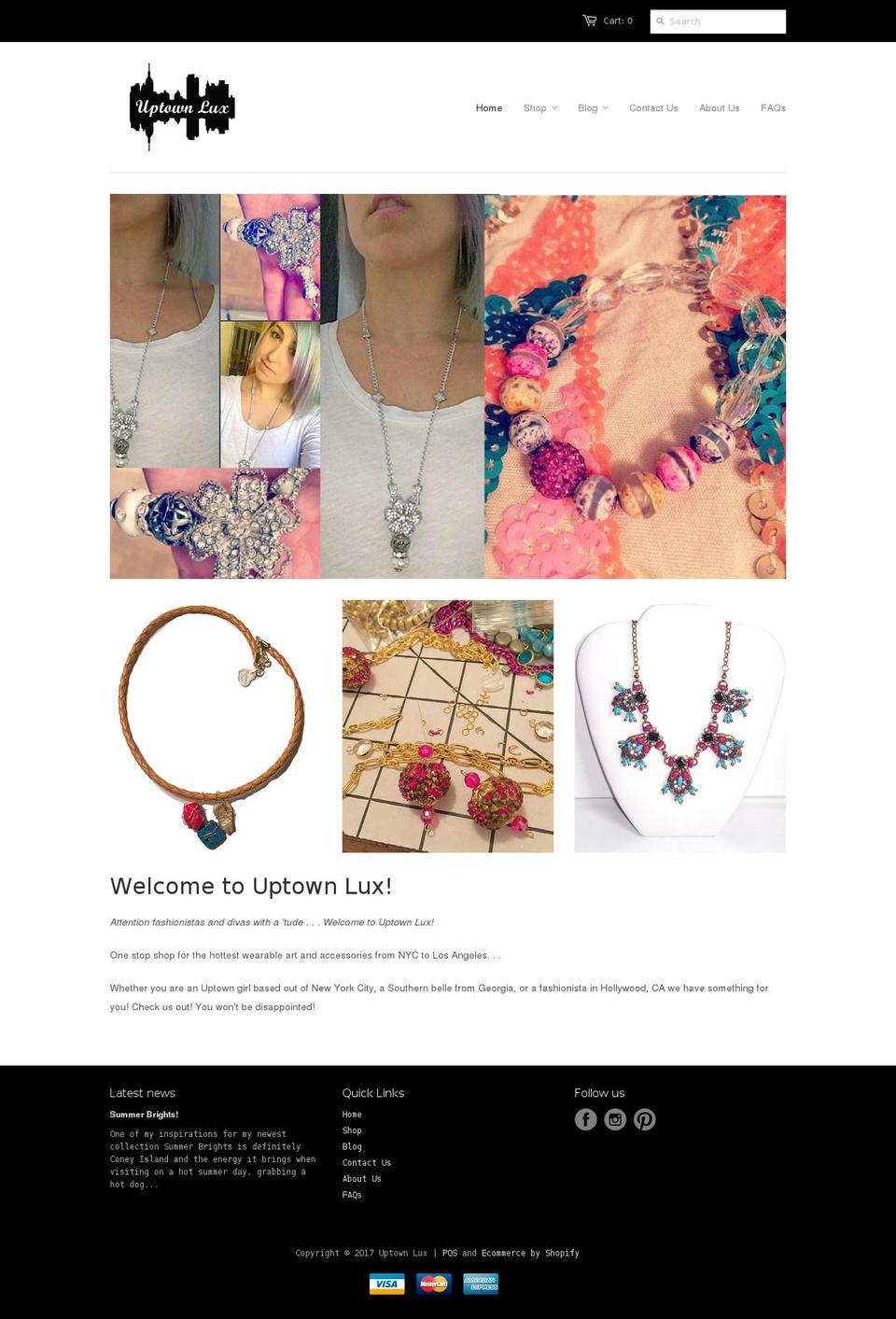 uptownlux.com shopify website screenshot