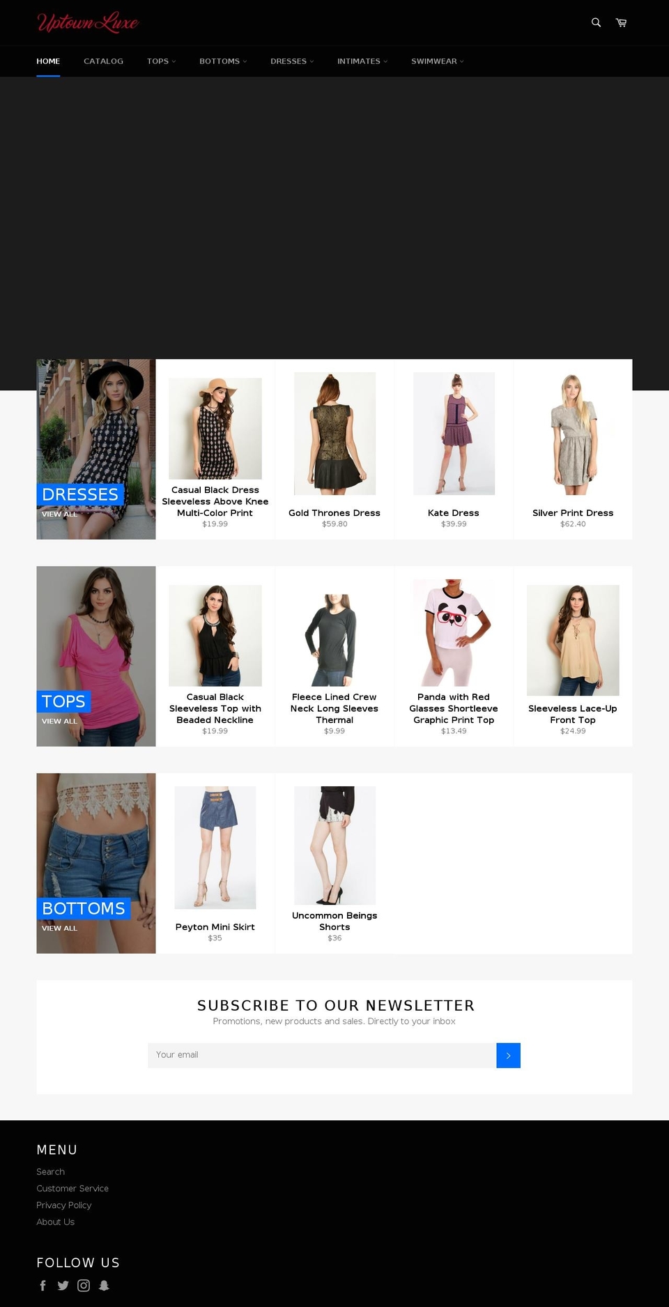 uptownluxe.com shopify website screenshot