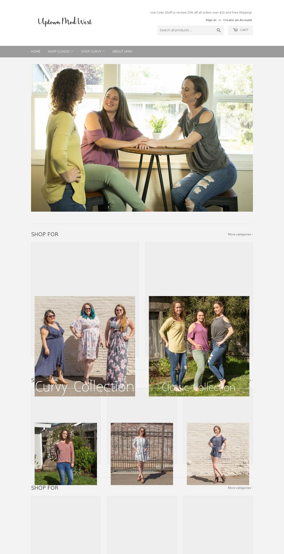 uptownmodwest.com — Shopify storefront screenshot