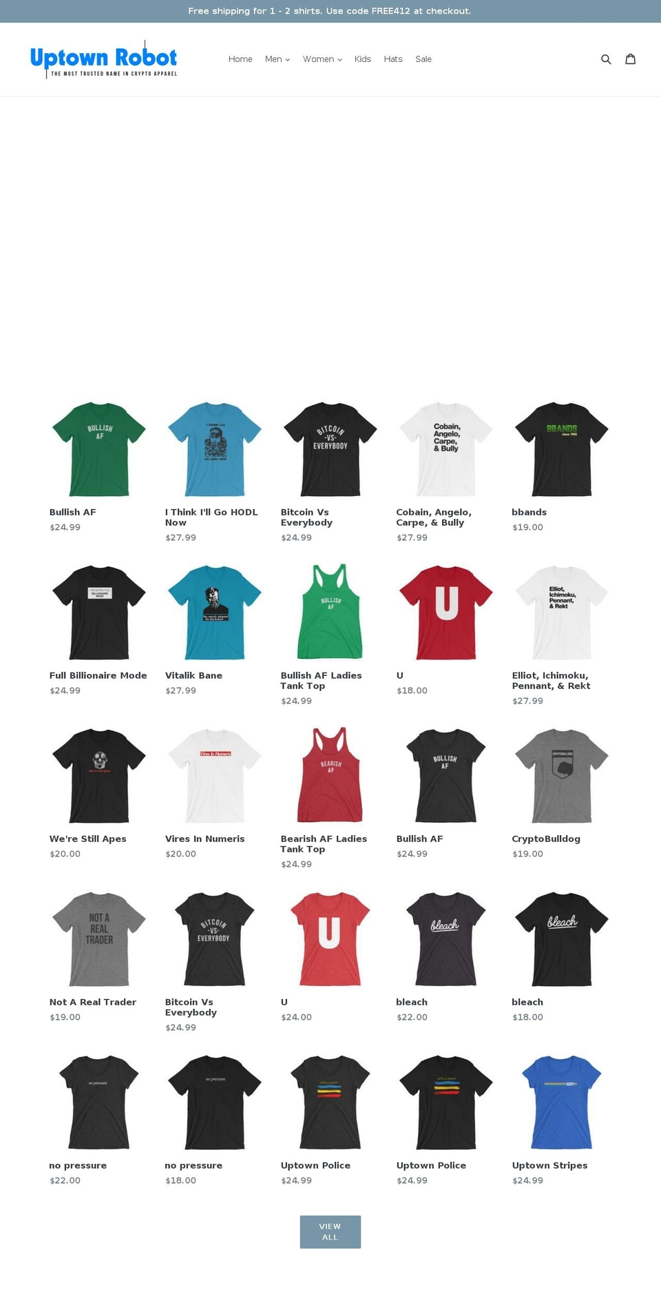 uptownrobot.com — Shopify storefront screenshot