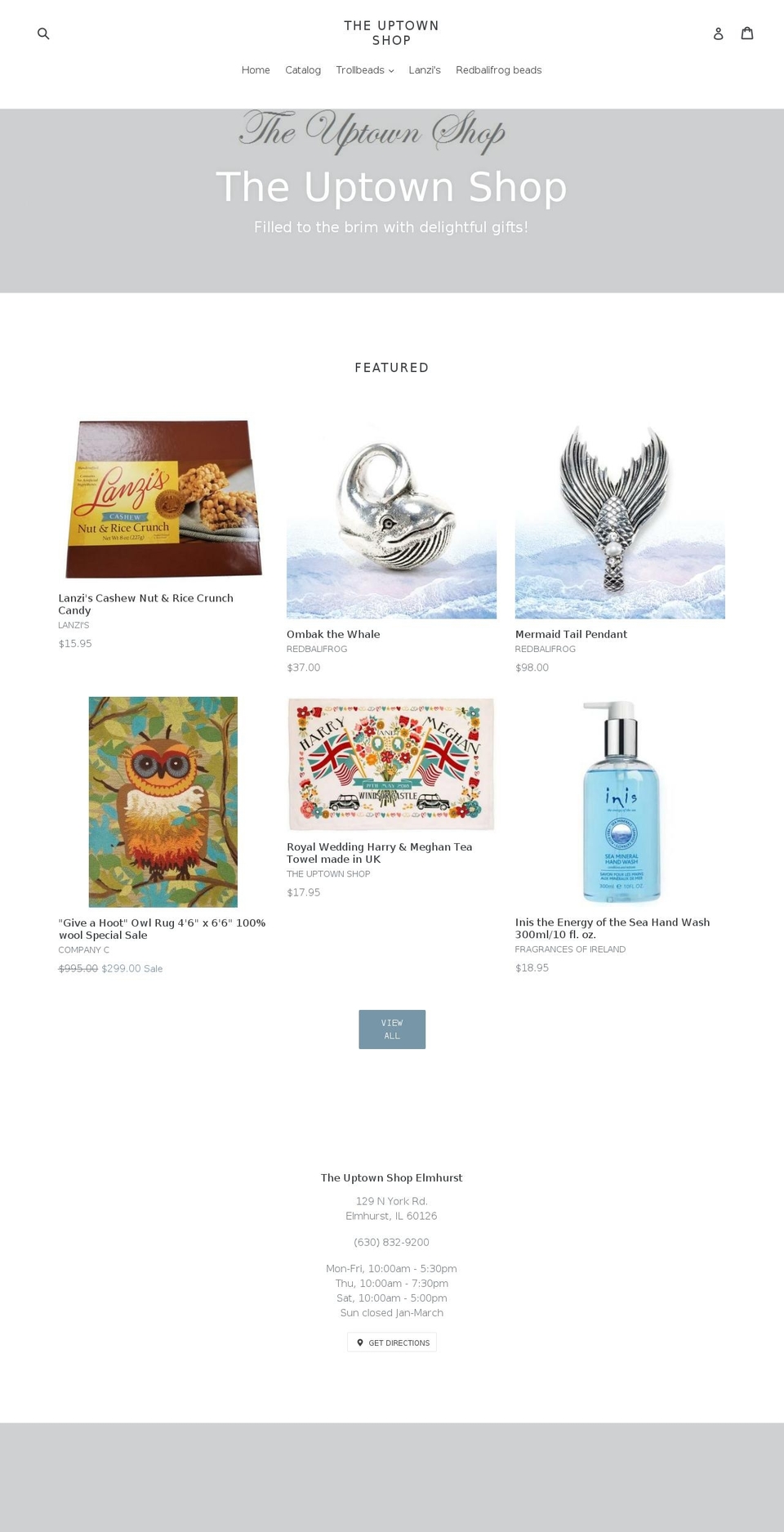 uptownshop.com shopify website screenshot