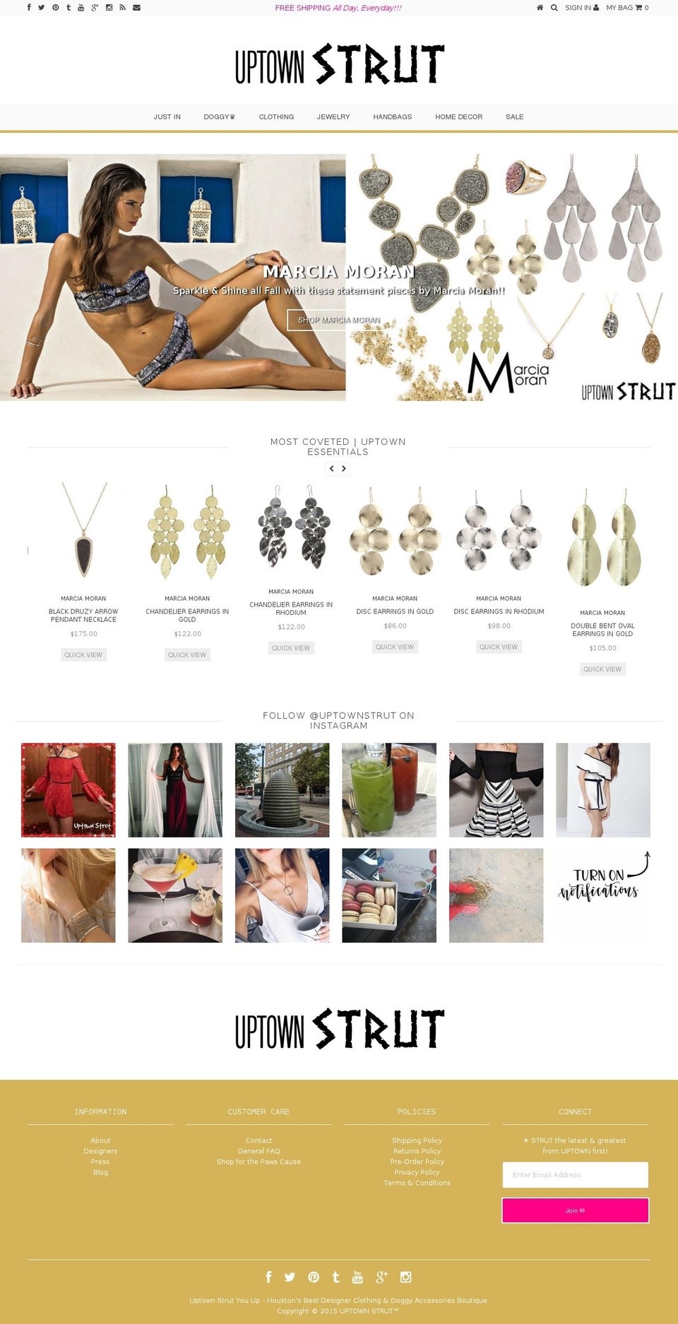 uptownstrut.com shopify website screenshot