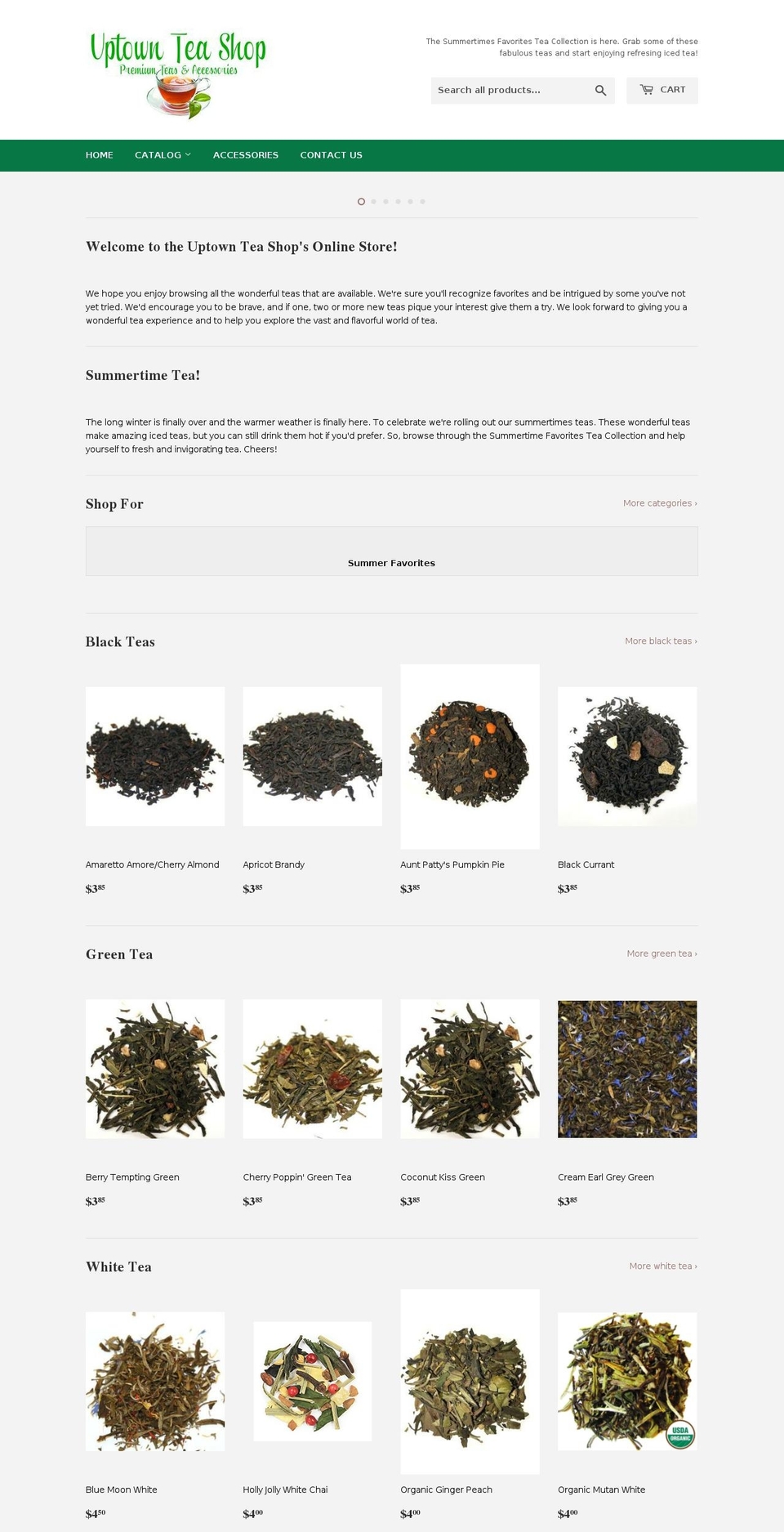 uptownteashop.com — Shopify storefront screenshot