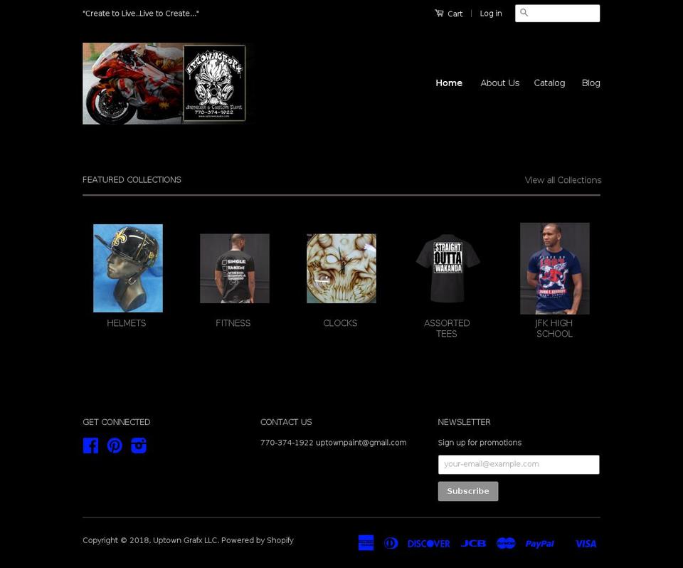 uptownteesandthings.com shopify website screenshot