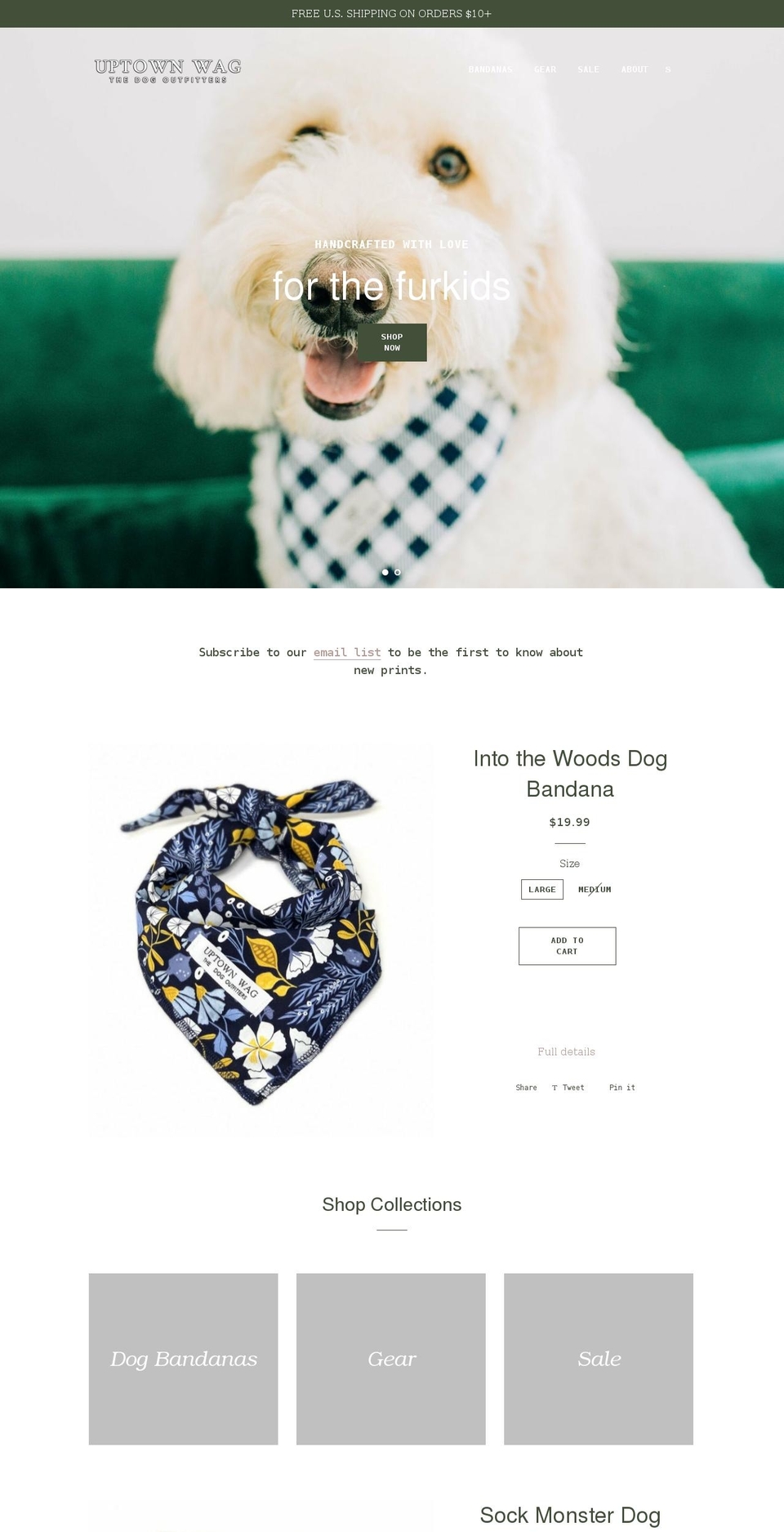 uptownwag.com shopify website screenshot