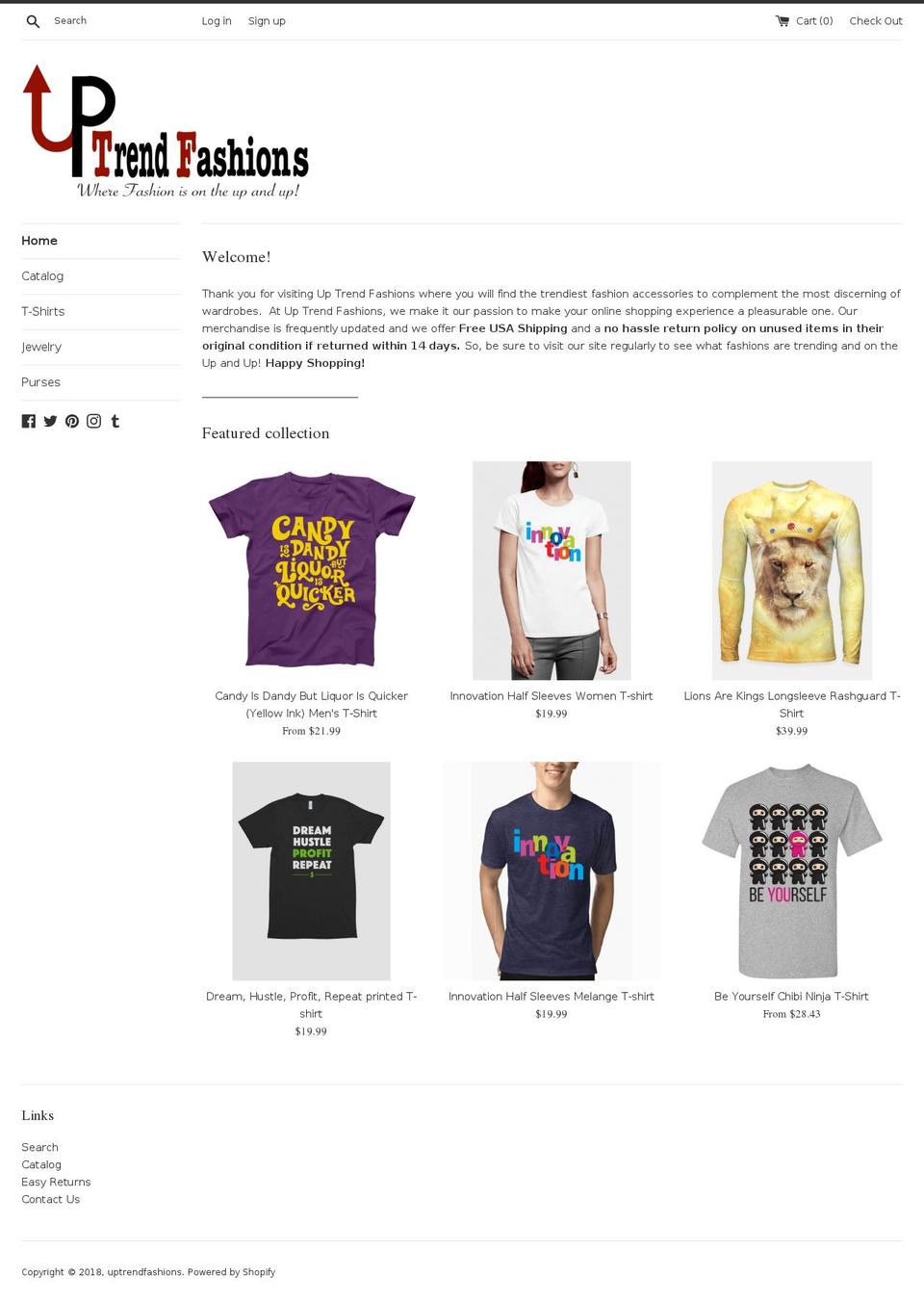 uptrendfashions.com — Shopify storefront screenshot