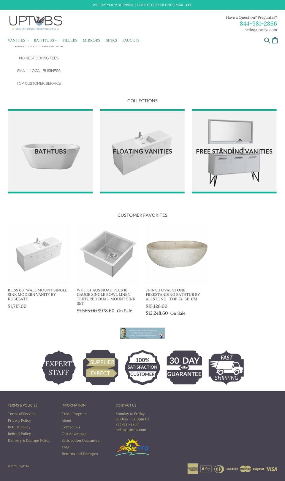 uptubs.com shopify website screenshot