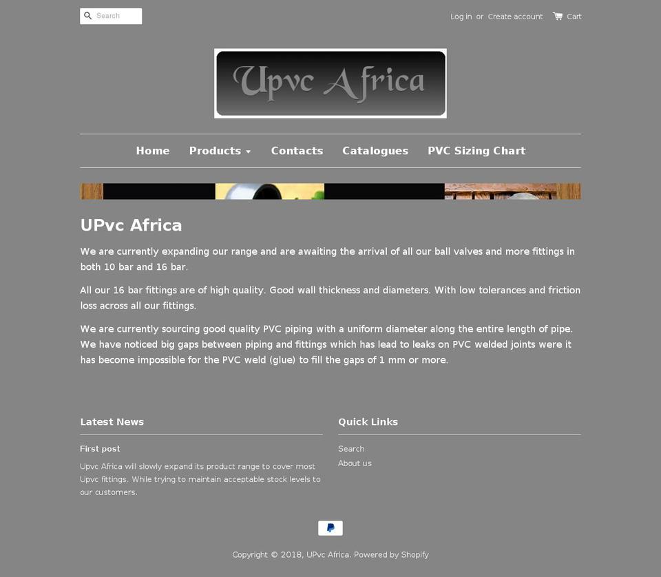 upvcafrica.com shopify website screenshot