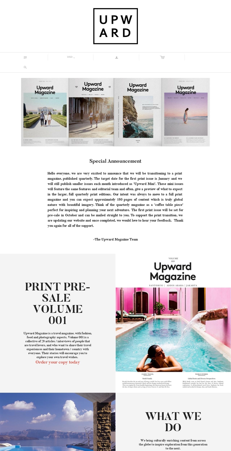 upwardmag.com shopify website screenshot