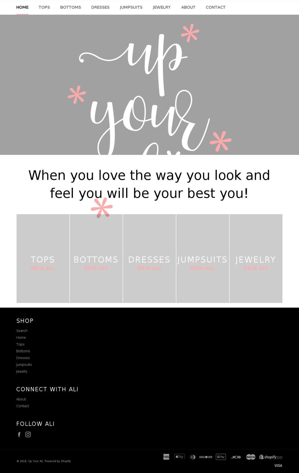 upyourali.com — Shopify storefront screenshot