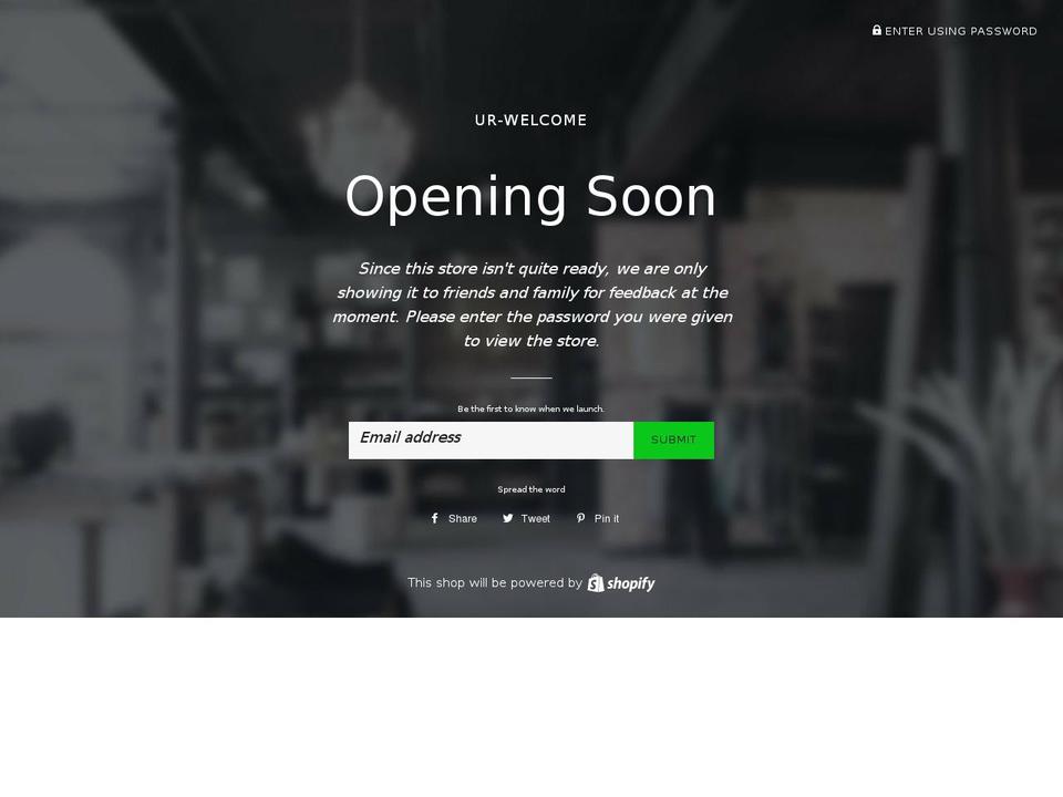 ur-welcome.net shopify website screenshot