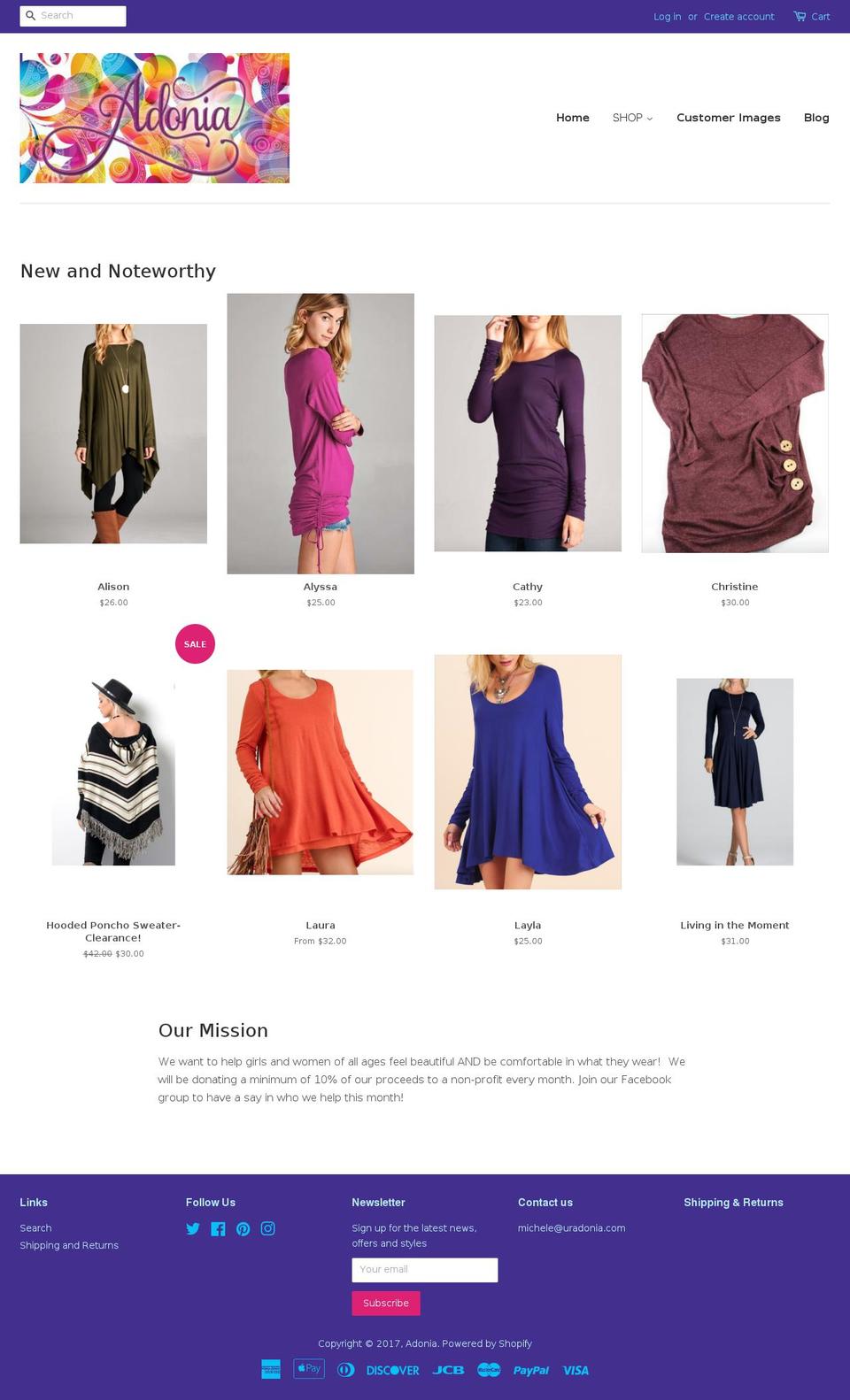 uradonia.com shopify website screenshot