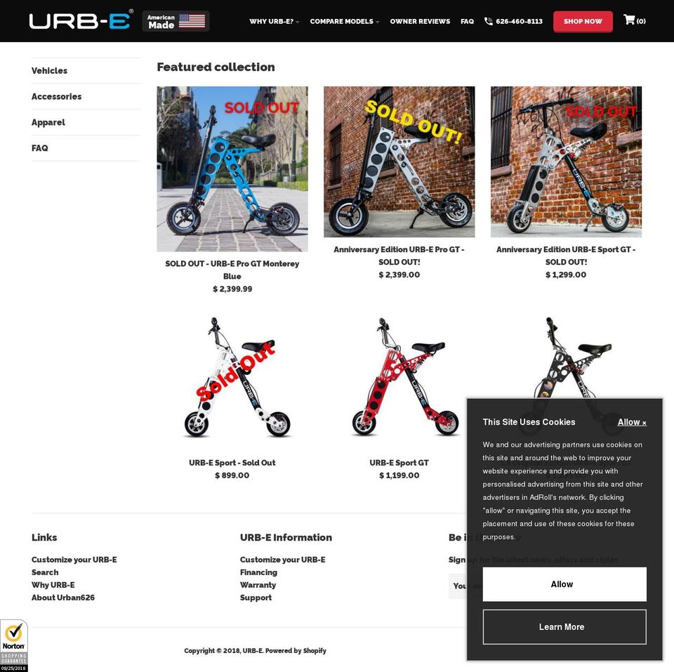 urb-e-2.myshopify.com shopify website screenshot