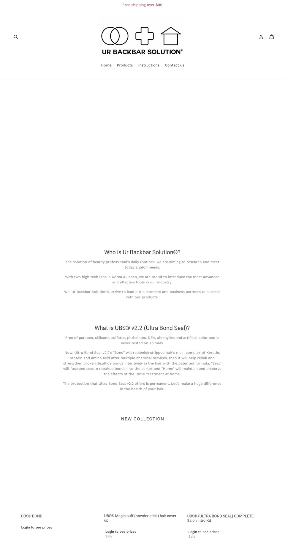 urbackbarsolution.com shopify website screenshot