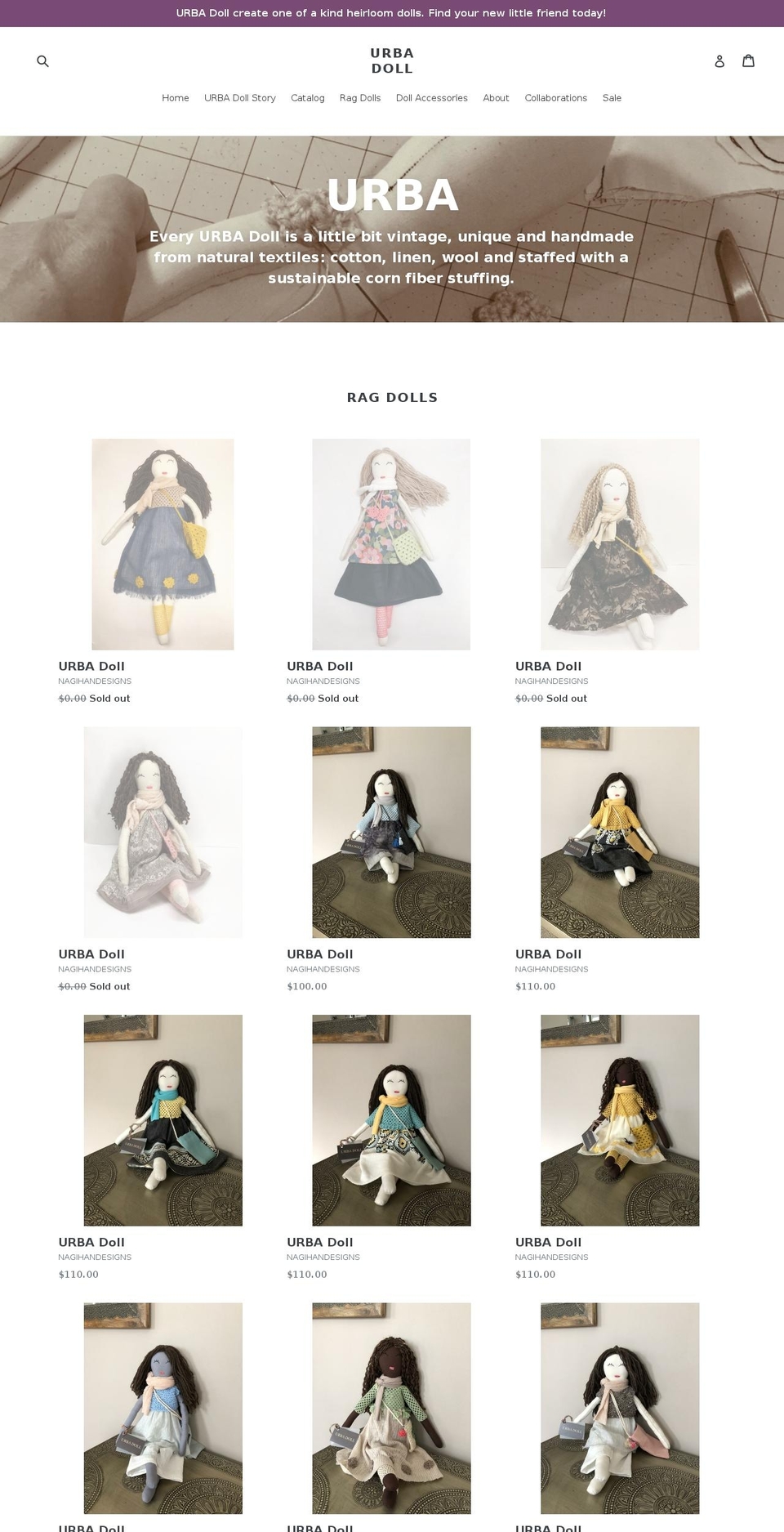 urbadoll.com — Shopify storefront screenshot