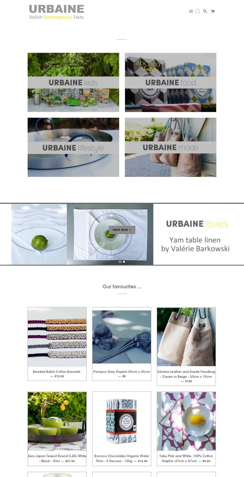 urbainestore.com shopify website screenshot