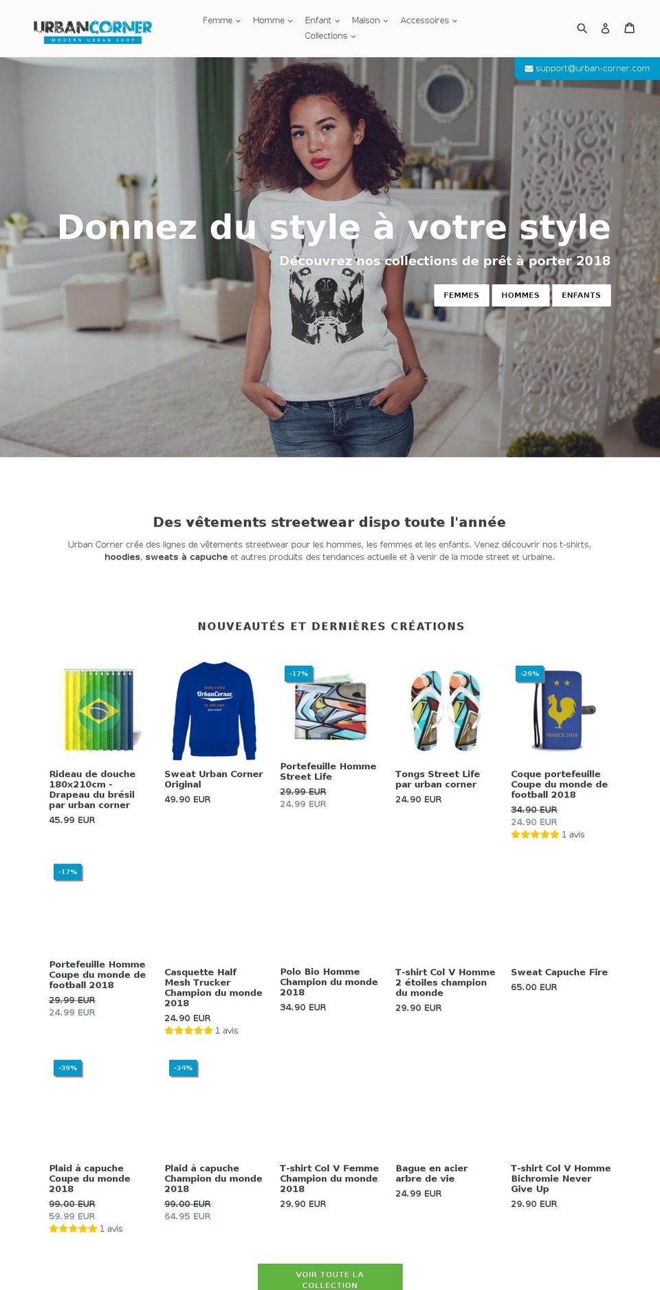 urban-corner.com shopify website screenshot