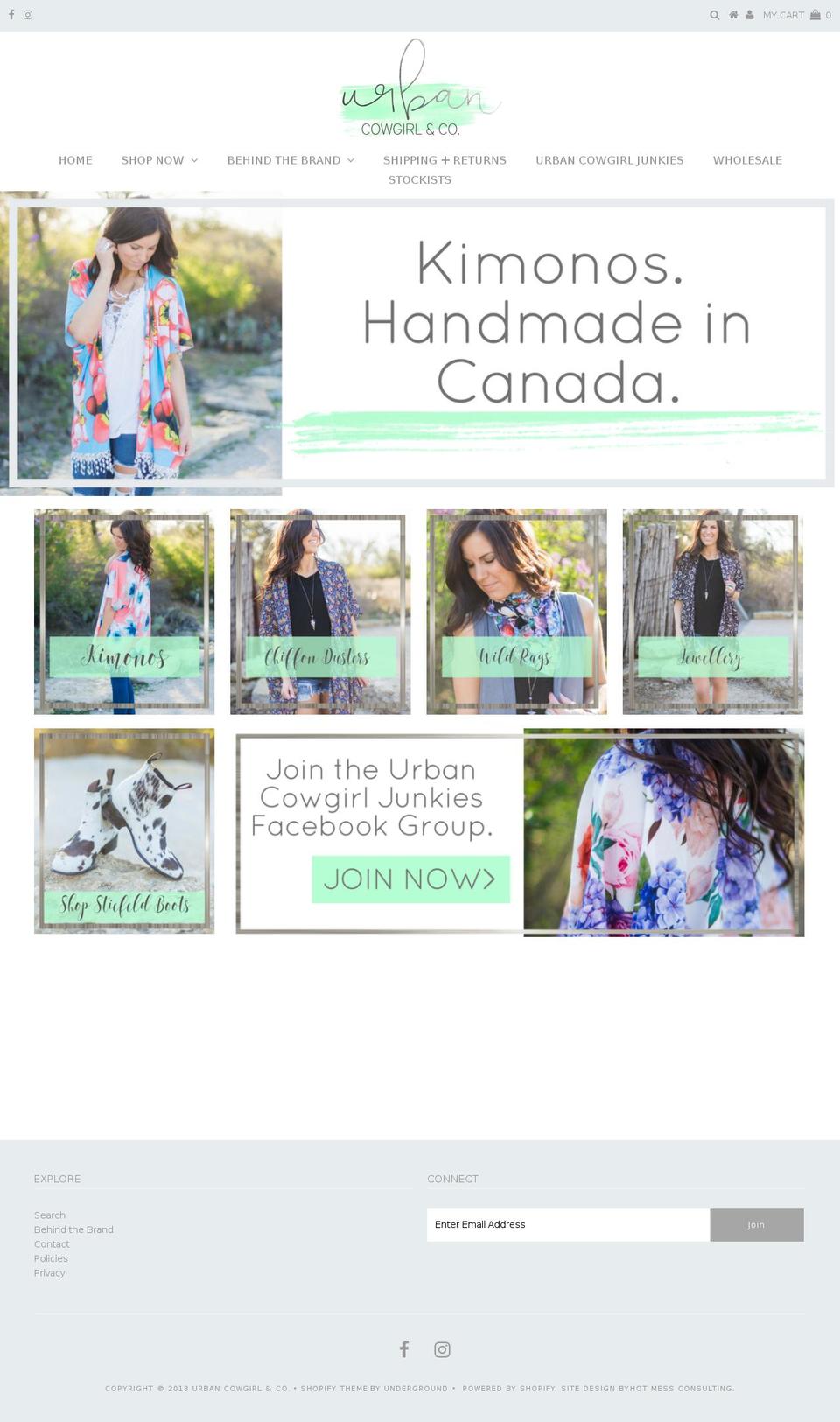 urban-cowgirl.com shopify website screenshot