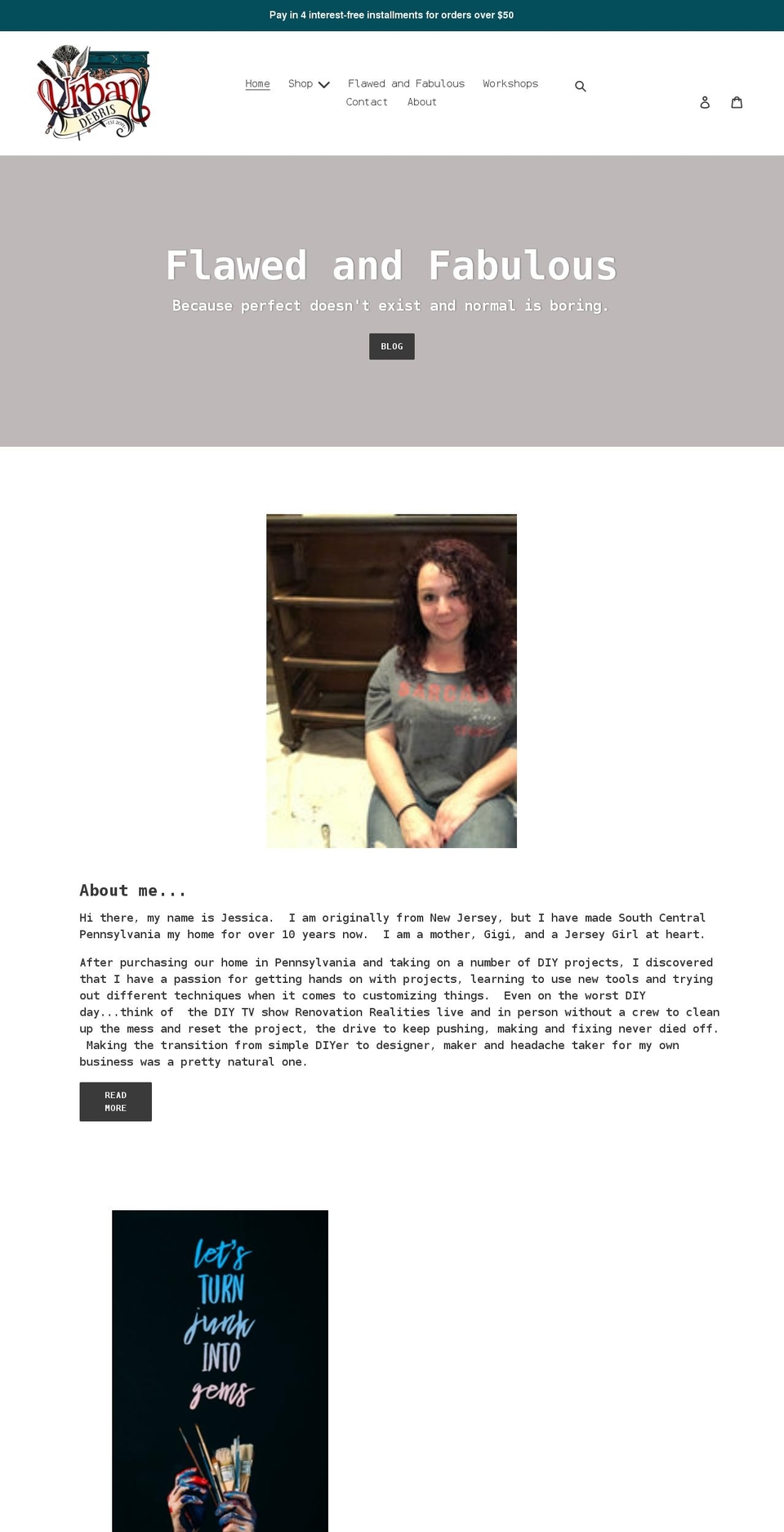 urban-debris.com shopify website screenshot