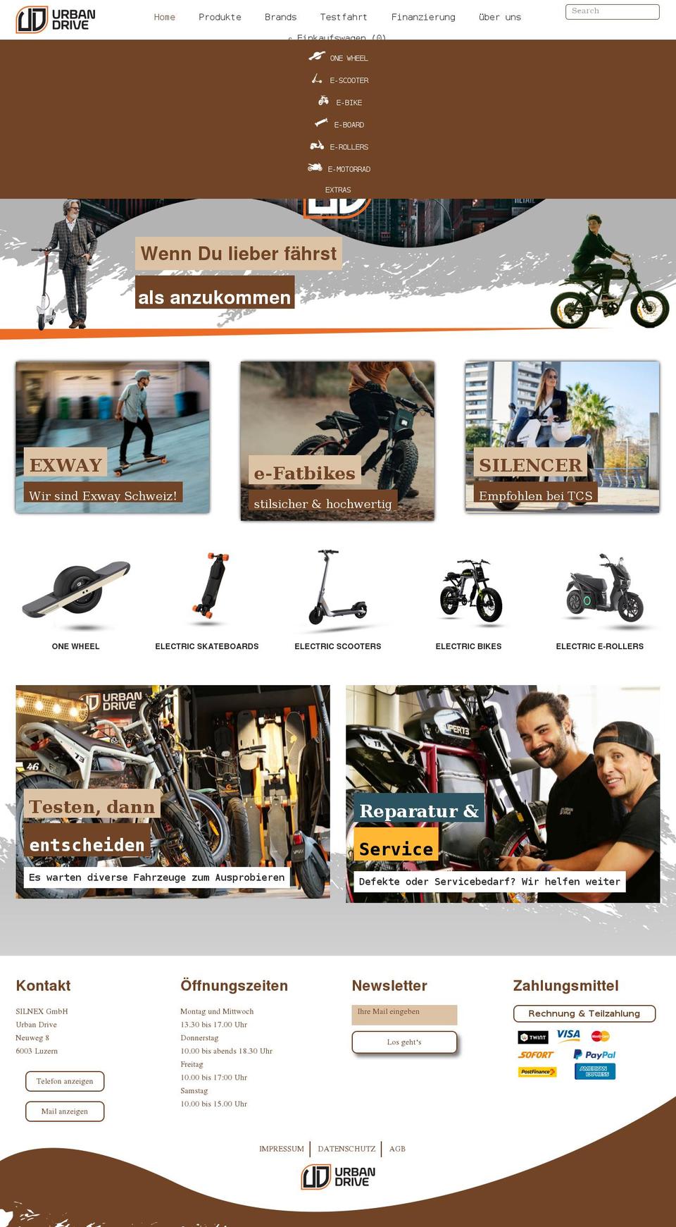 urban-drive.ch shopify website screenshot