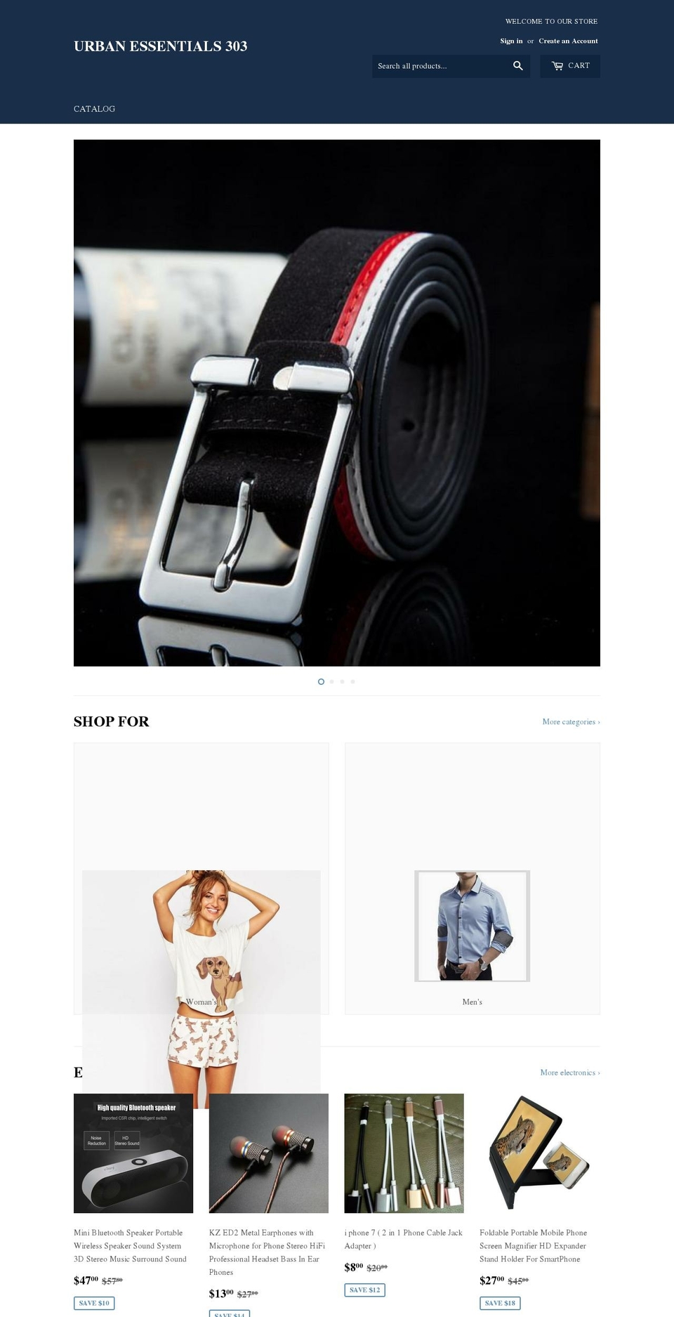 urban-essentials-303.com — Shopify storefront screenshot