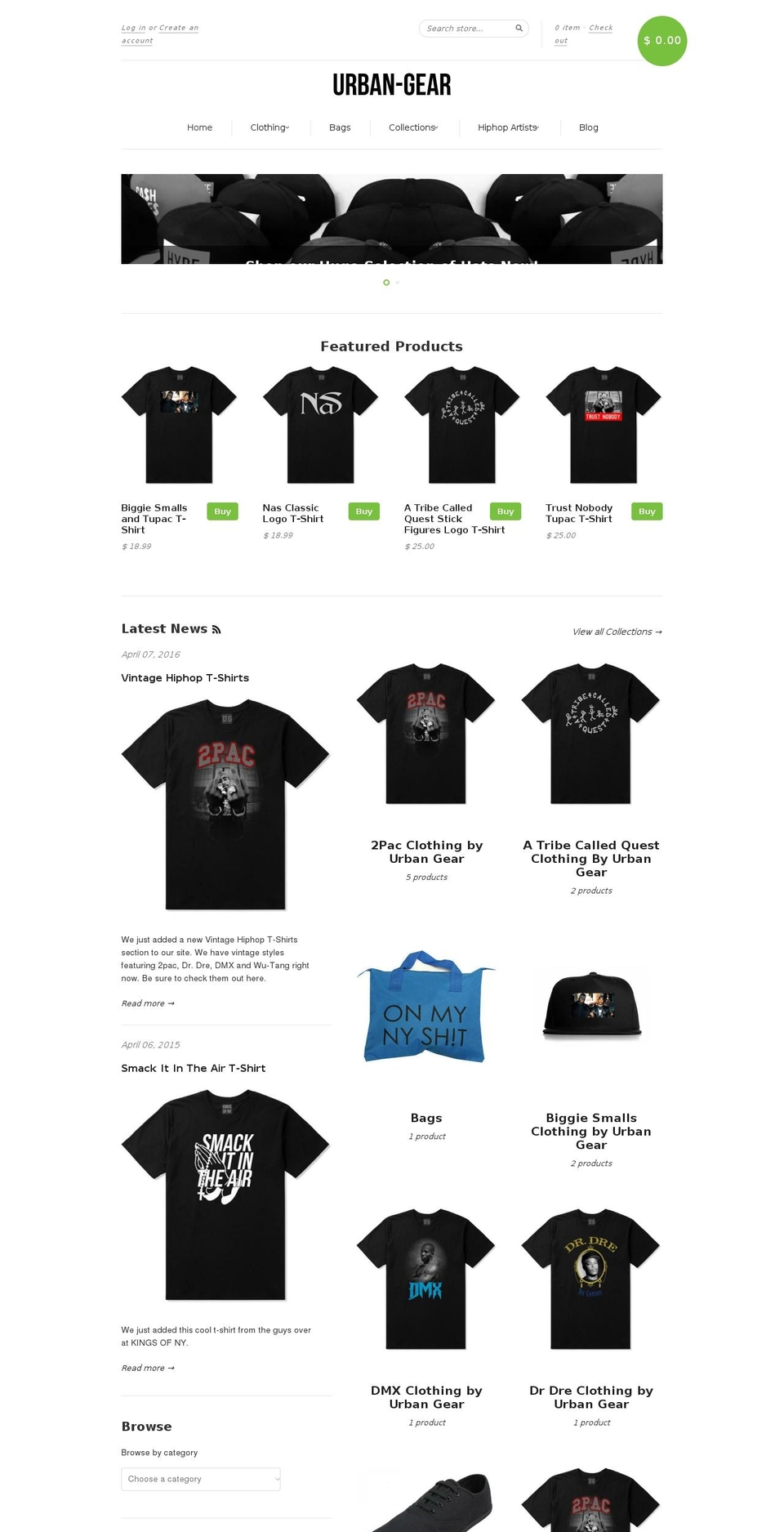 urban-gear.com shopify website screenshot