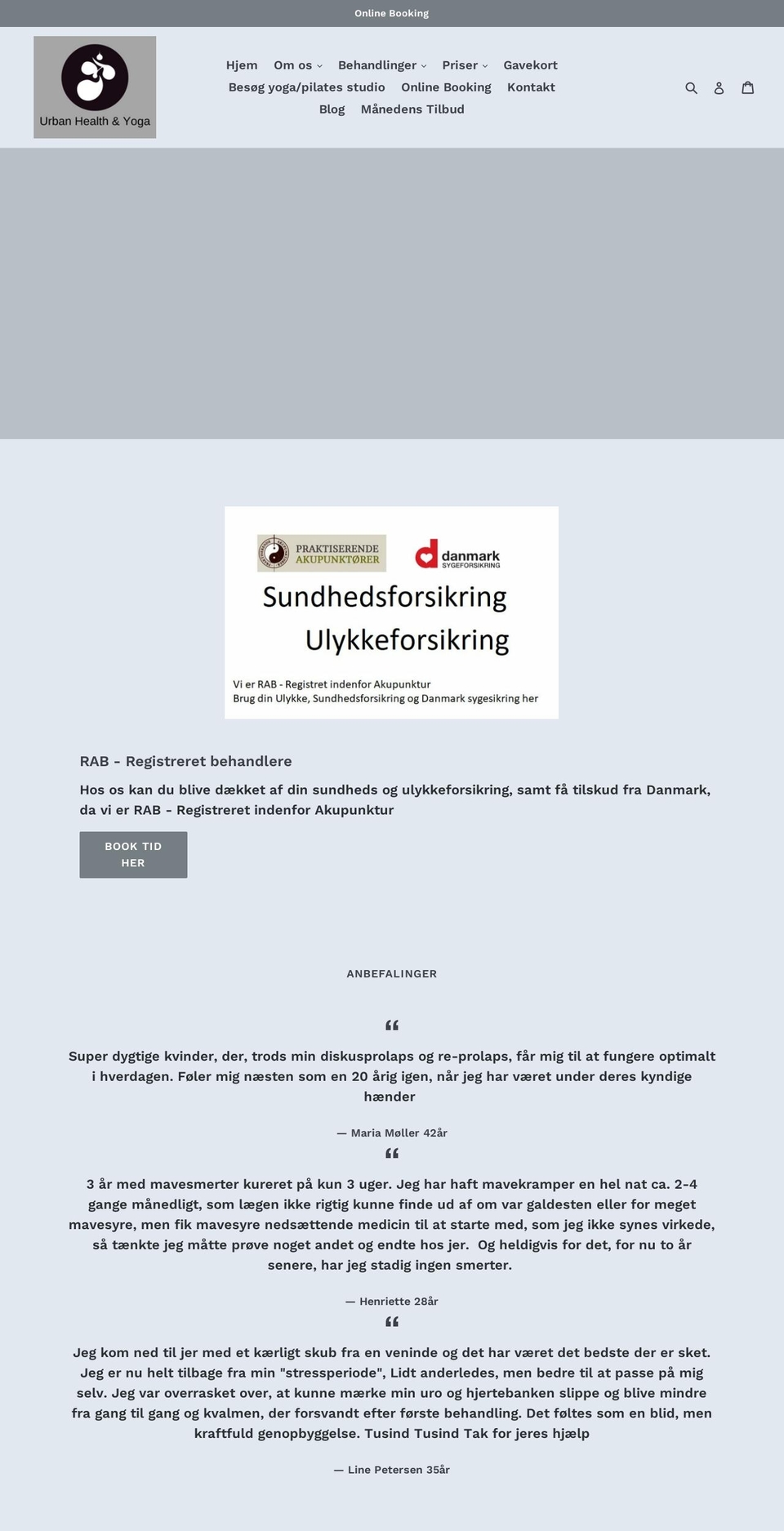 urban-health.dk shopify website screenshot