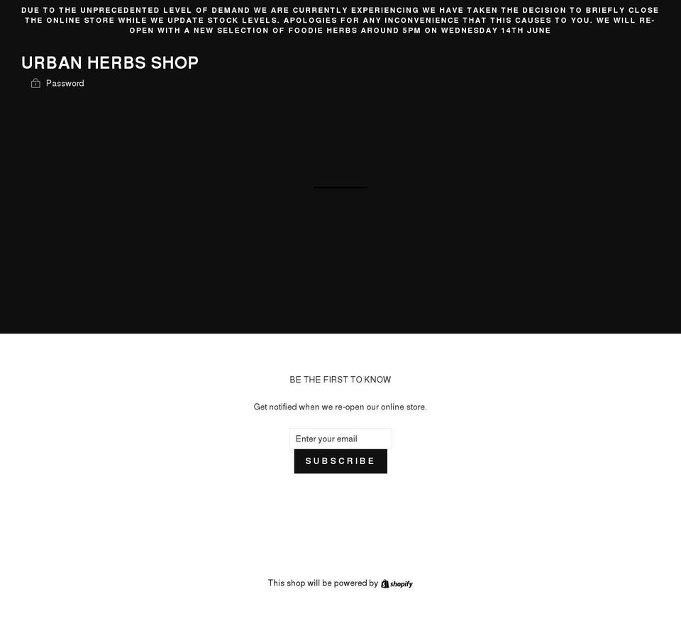 urban-herbs.co.uk shopify website screenshot