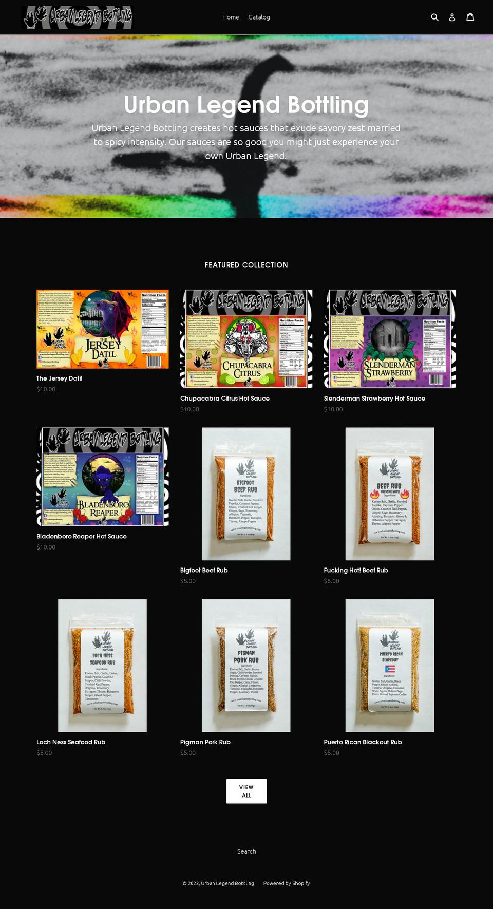 urban-legend-bottling.myshopify.com shopify website screenshot