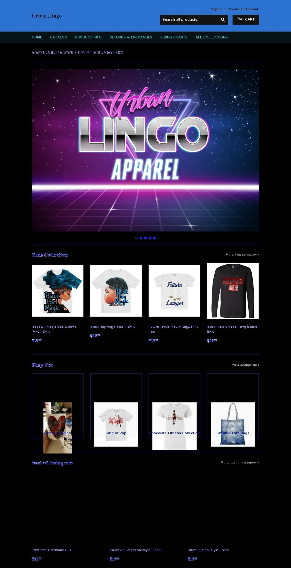 urban-lingo.com — Shopify storefront screenshot