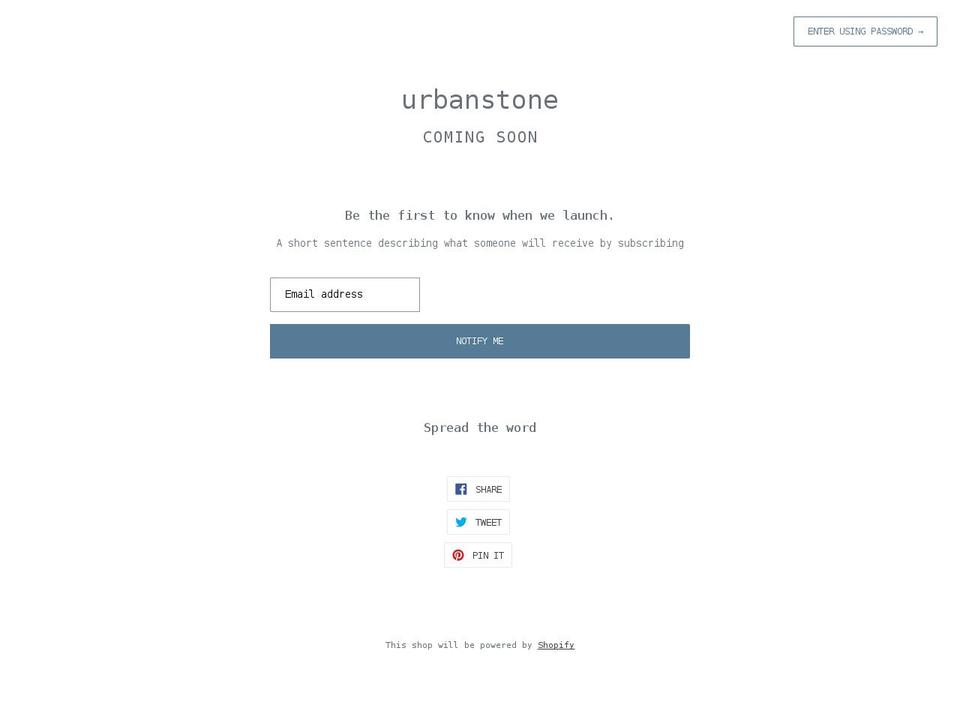 urban-stone.com shopify website screenshot