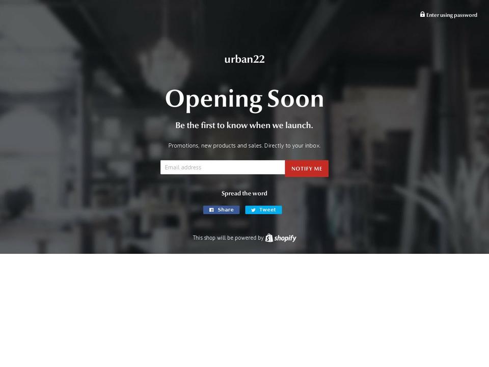 urban22.com — Shopify storefront screenshot