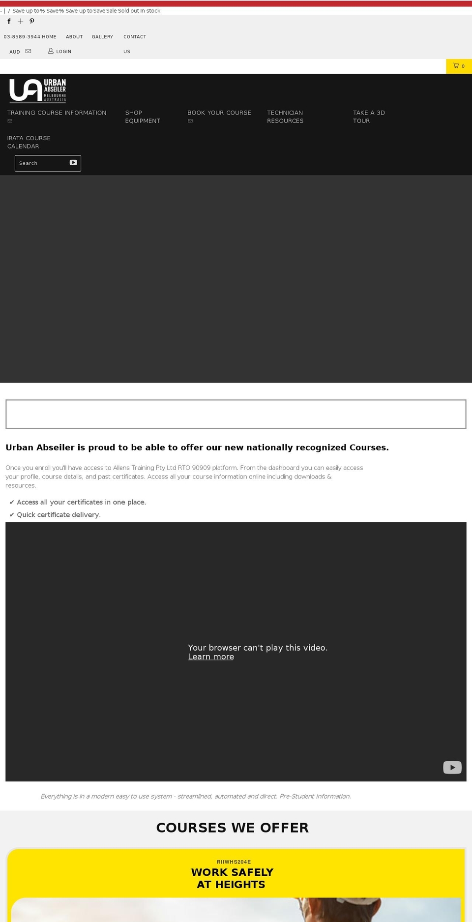 urbanabseiler.com.au shopify website screenshot