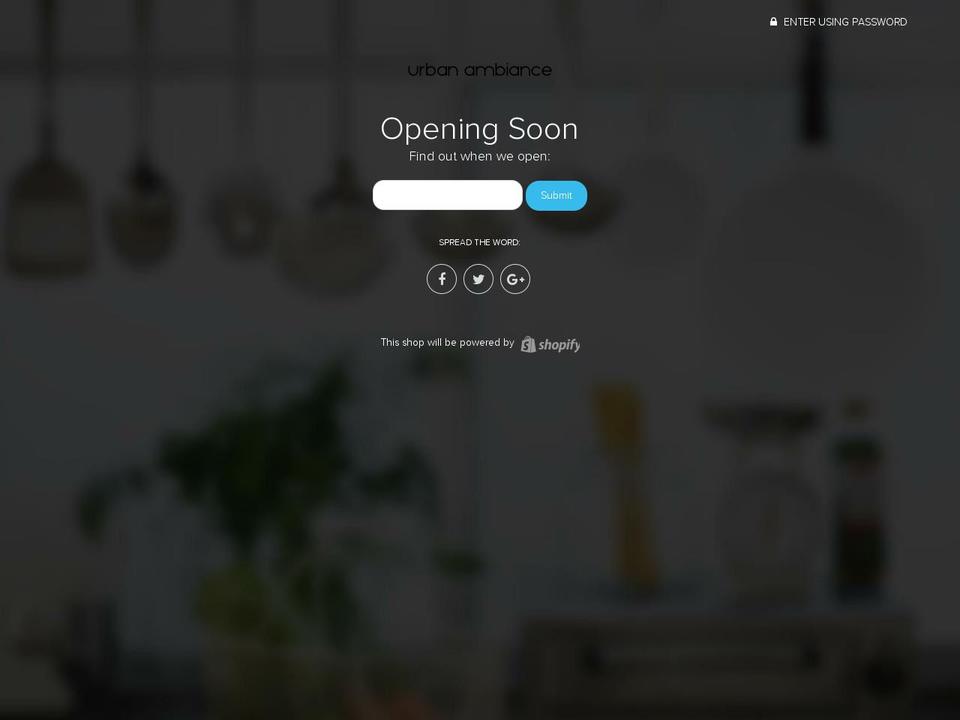 urbanambience.com shopify website screenshot