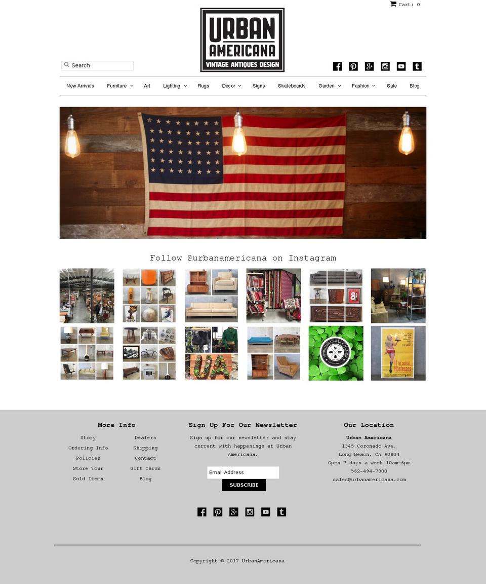 urbanamericana.com shopify website screenshot