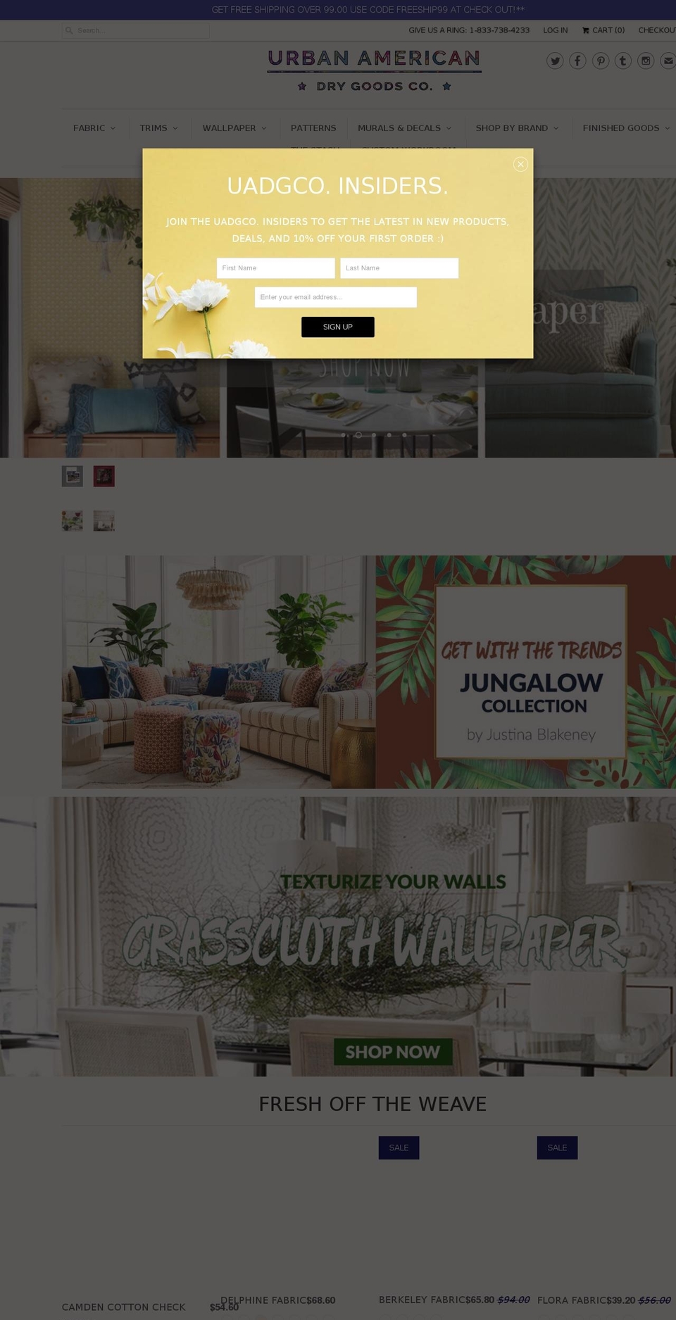 urbanamericandrygoods.com shopify website screenshot