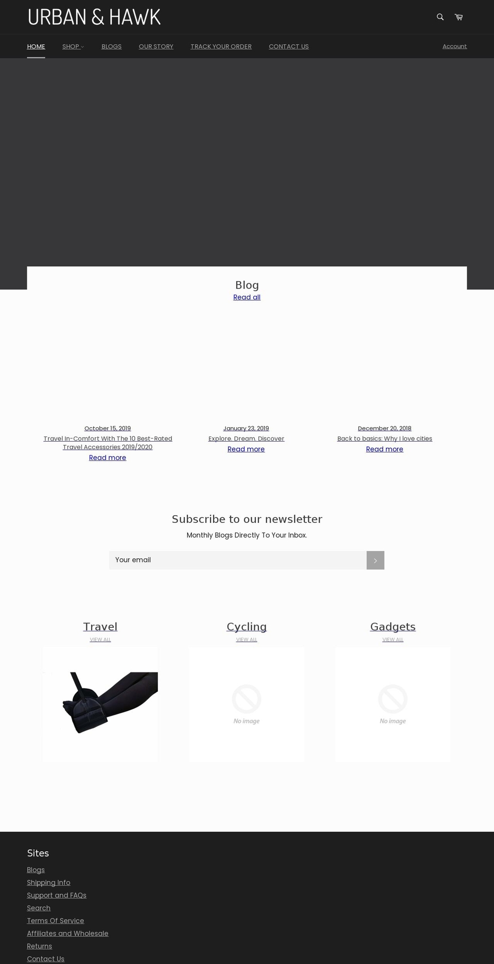 urbanandhawk.com shopify website screenshot