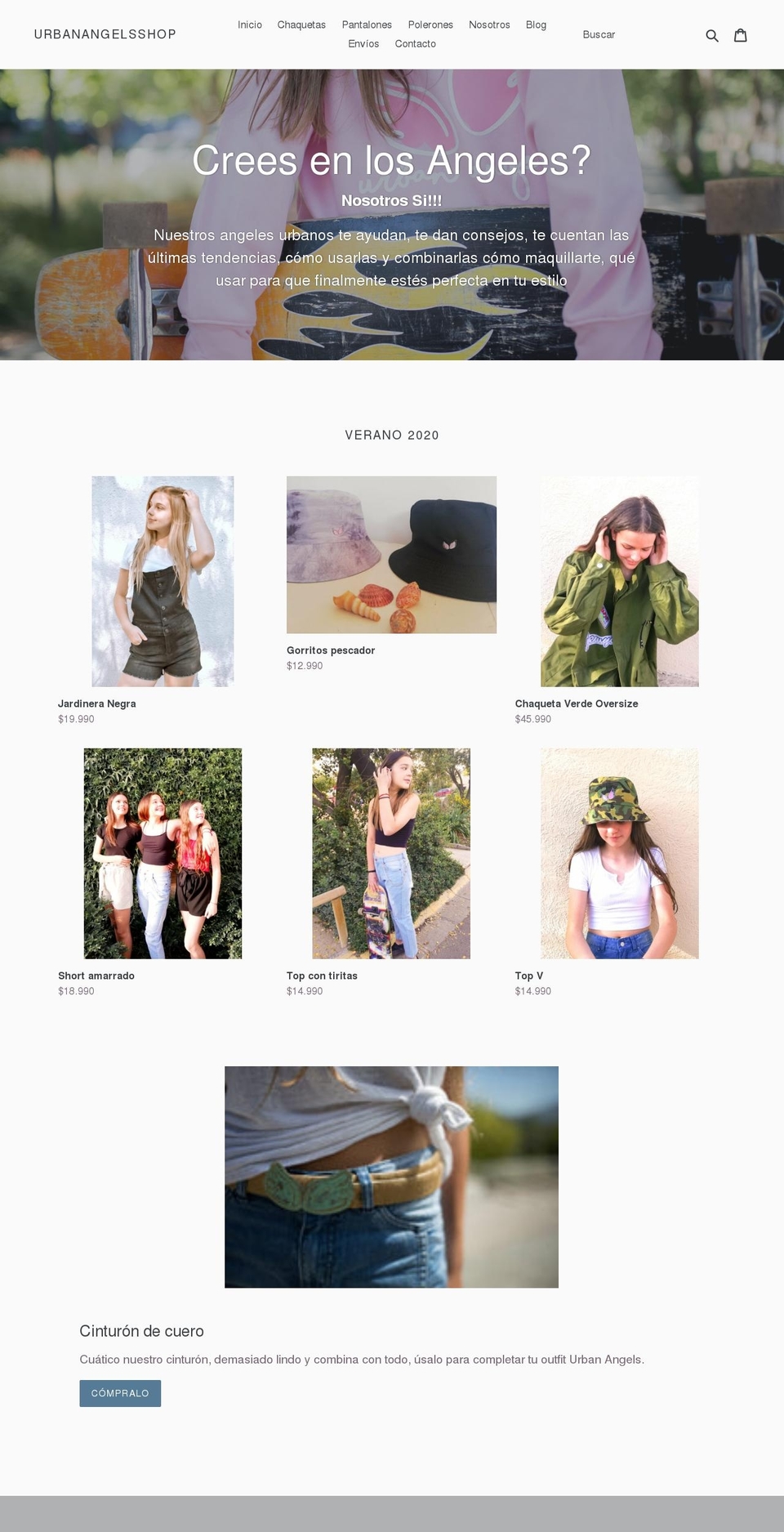 urbanangelsshop.com shopify website screenshot