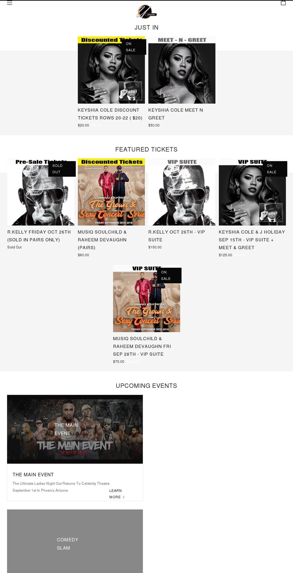 urbanaz.com — Shopify storefront screenshot