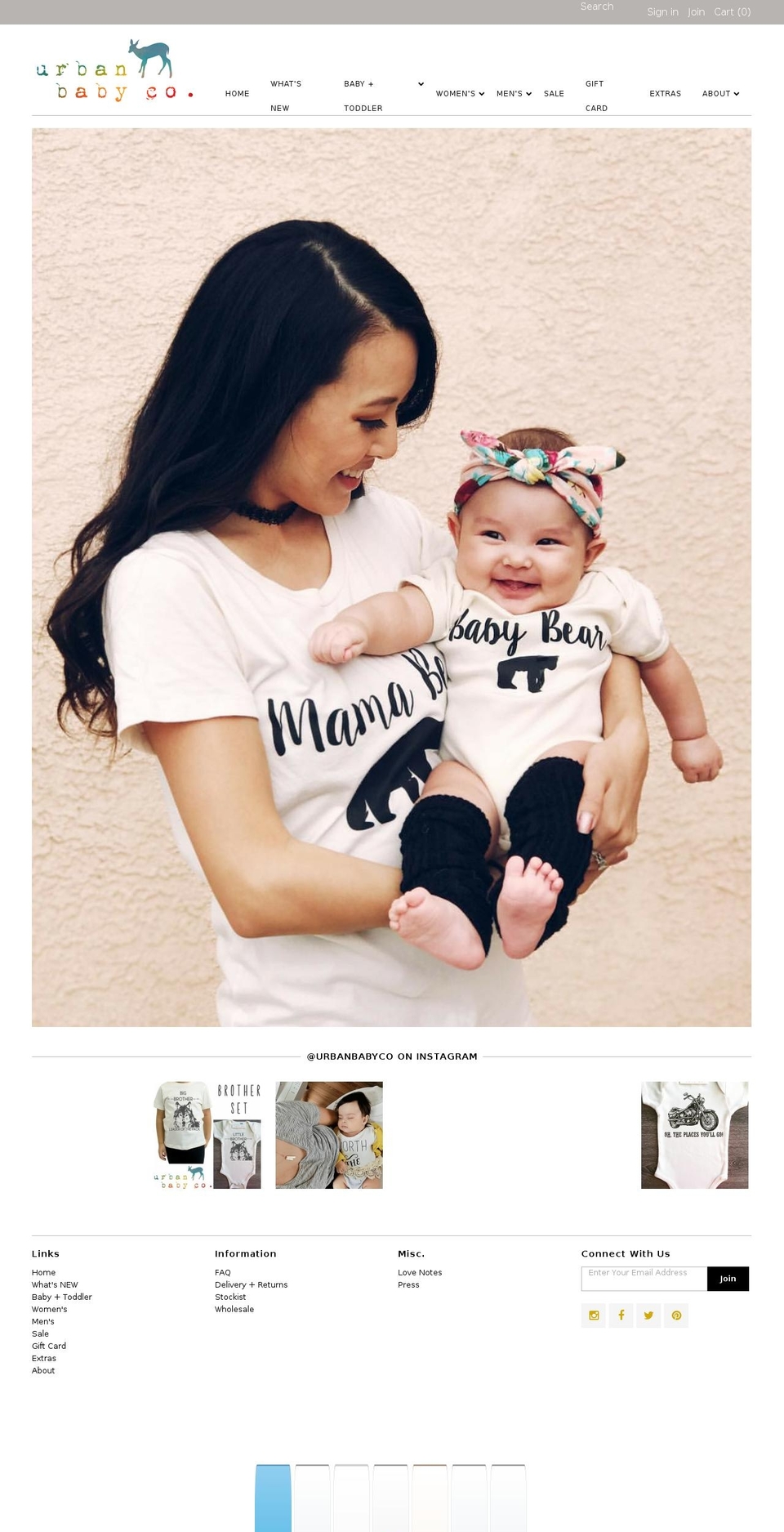 urbanbabyco.com shopify website screenshot