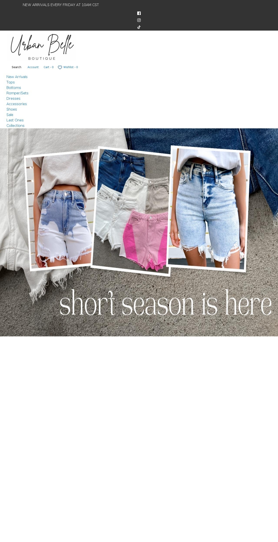 urbanbelleboutique.com shopify website screenshot