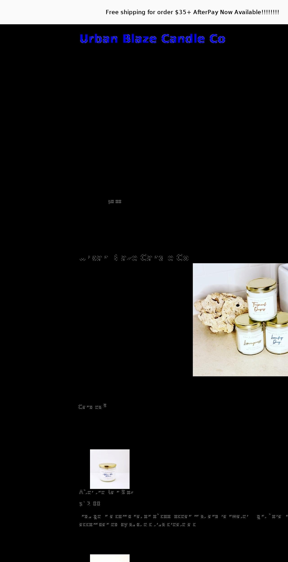 urbanblazecandle.com shopify website screenshot