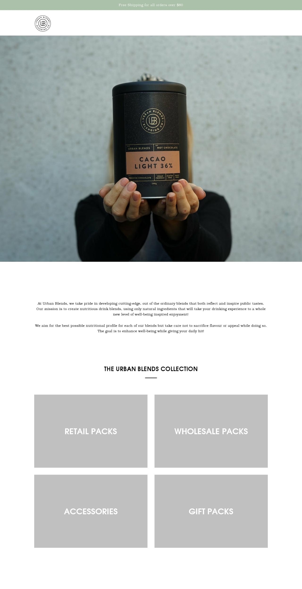 urbanblends.net shopify website screenshot
