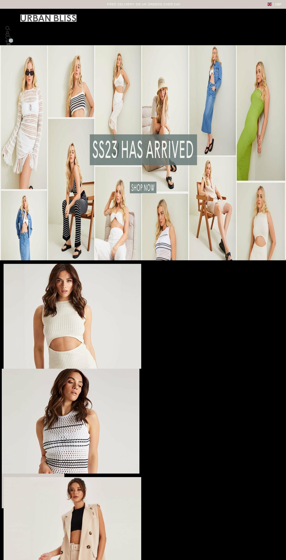 urbanbliss.co.uk shopify website screenshot