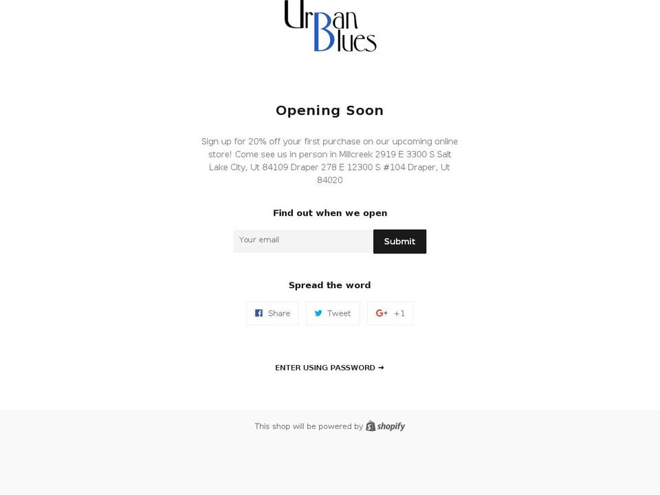 urbanblues.me shopify website screenshot