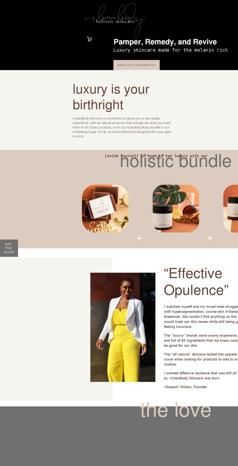 urbanbodyskin.com shopify website screenshot