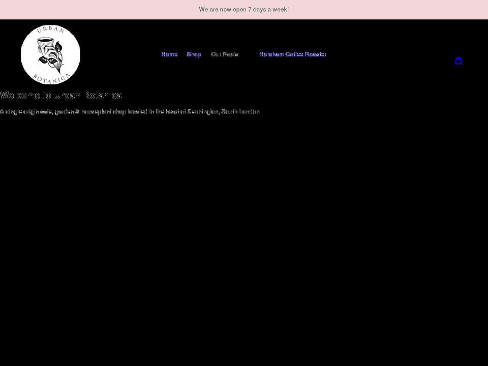 urbanbotanica.co.uk shopify website screenshot