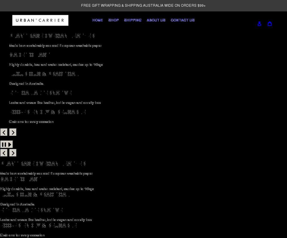 urbancarrier.co shopify website screenshot
