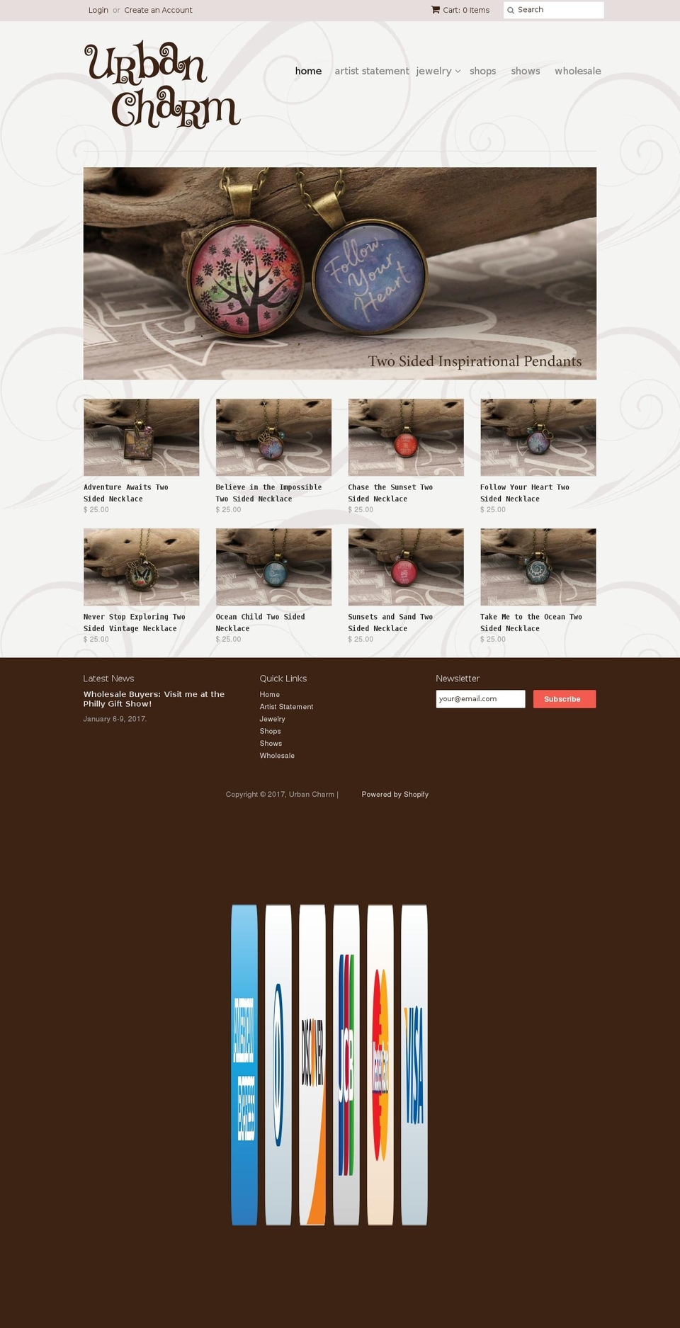 urbancharmbeads.com shopify website screenshot