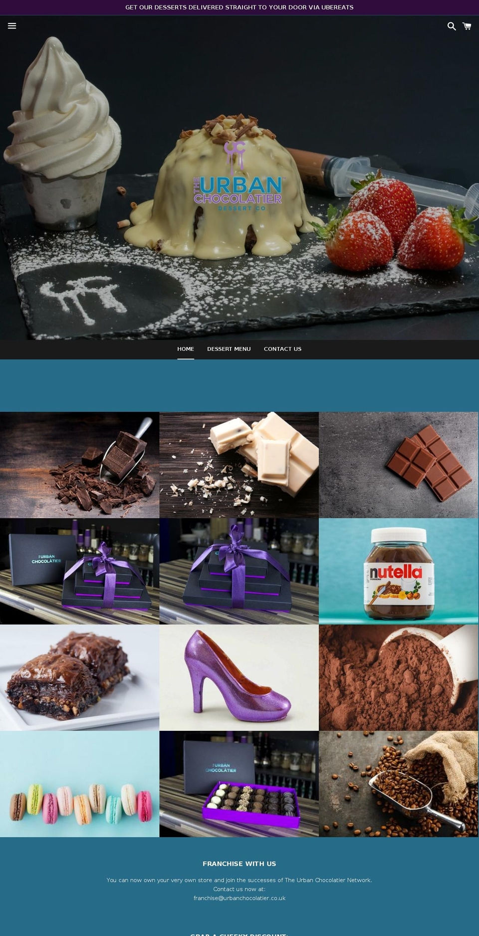 urbanchocolatier.co.uk shopify website screenshot